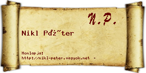 Nikl Péter névjegykártya