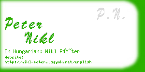 peter nikl business card